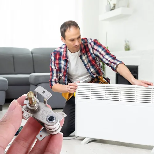 Vista 5 de OUNONA - Termostato de repuesto para radiador eléctrico compacto de 1.37 x 1.37 x 1.29 pulgadas, enchufe de control de temperatura, termostato