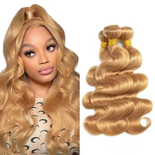 Vista 195 de 300g 1B27 Human Hair Bundles Honey Blonde Bundles Human Hair 10A Brazilian Virgin Remy Hair Extensions 8 10 12 Inch