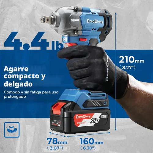 Vista 9 de Dong Cheng Llave de impacto sin escobillas de 20 V, par máximo de 360 ft-lbs (488 N.m), 1/2" con velocidad de 3 modos, pistola de impacto