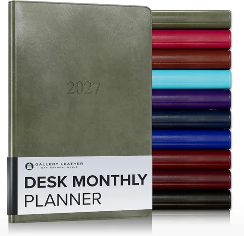 Vista 35 de Gallery Leather Agenda mensual grande 2026-2027 Acadia Navy
