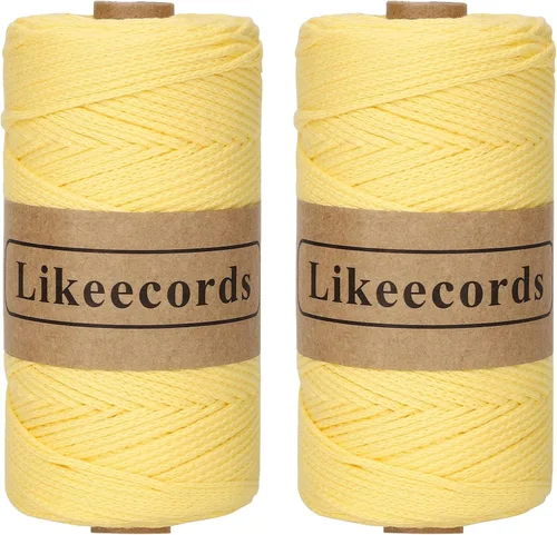 Vista 53 de Likeecords 100% Hilo de Ganchillo de Algodón Cordón de Bolsa de 2mm 170m Cordón de Macramé de 2mm Hilo de Crochet Cuerda de Macramé Regalo para Verde