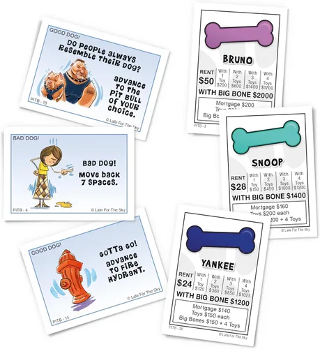 Vista 3 de Late for The Sky Pit Bull-Opoly - Juego de mesa para familias: juego de fiesta para amantes de los perros, edades de 8 años, 2 a 6 jugadores, juego