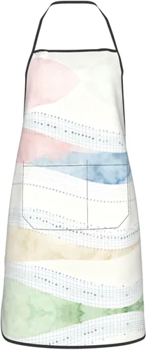 Vista 16 de Colorful Stars Delantal con bolsillos, delantales resistentes a las gotas de agua para mujeres y hombres, delantal ideal para uso doméstico