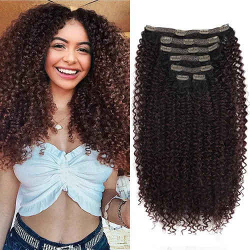 Vista 22 de BHF - Extensión de cabello rizado de 26 pulgadas, con clip de doble trama de 4.94 onzas, fibra japonesa resistente al calor, extensión de cabello