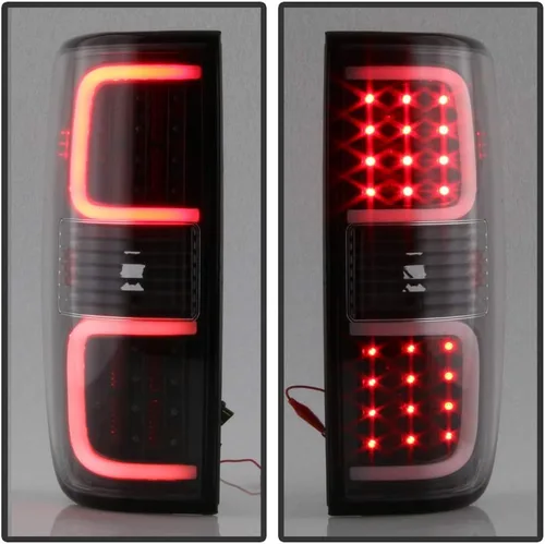 Vista 2 de ACANII - Para Ford F150 2009, 2010, 2011, 2012, 2013, 2014, faros traseros dobles LED negros, lámparas de freno, par izquierdo + derecho