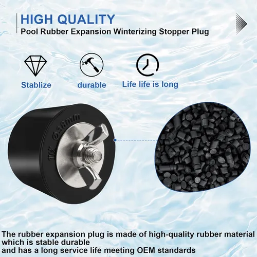 Vista 6 de Tapón de goma para piscina de 1.5 pulgadas, tapón de expansión de goma para piscina, tapones anticongelantes para piscina enterrada sobre el suelo