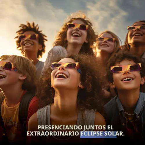Vista 8 de Medical king Gafas de eclipse solar 2024 con certificación CE e ISO aprobadas 2024 para visión solar directa (paquete de 5)
