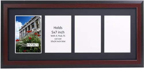 Vista 7 de Creative Picture Frames Marco de Fotos Negro con 2 Aberturas de Vidrio que Contiene Fotografías de 5 por 7 Pulgadas con Paspartú Negro de 10X12