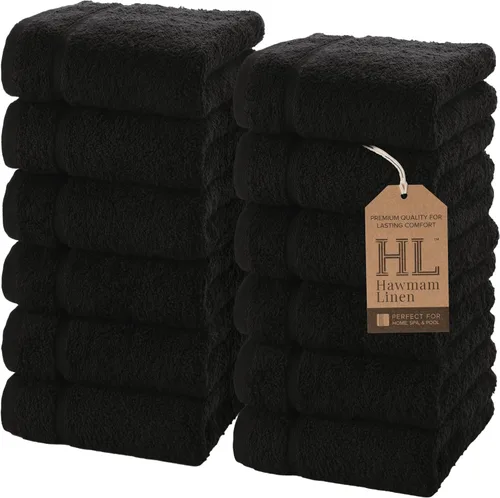 Vista 15 de Juego de 6 toallas de baño negras para baño, algodón turco original, suave, absorbente y de primera calidad, 2 toallas de baño, 2 manos y 2 toallas