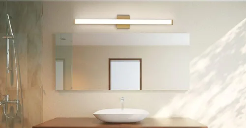 Vista 6 de Maxim Lighting Spec - Lámpara de tocador de baño Acabado de aluminio de níquel satinado Lámpara contemporánea para interiores Ideal para baños