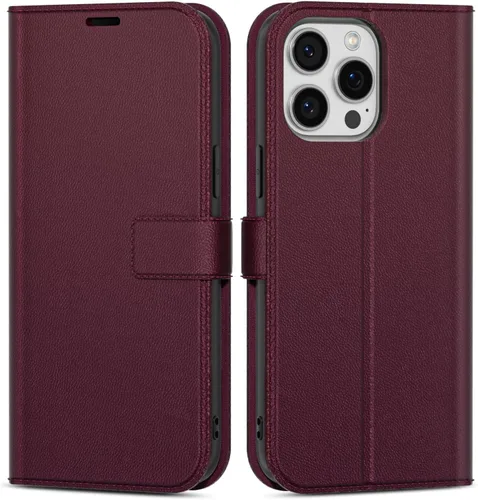 Vista 51 de oakxco Funda tipo cartera para iPhone SE 2022/2020/8/7 con soporte para tarjeta de crédito, funda magnética RFID delgada tipo libro con tapa
