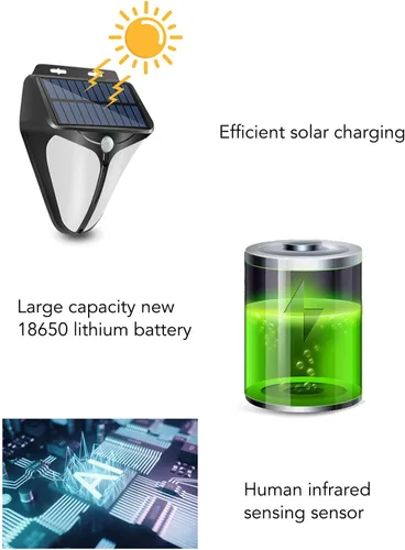Vista 4 de Dpofirs Luces de advertencia estroboscópicas solares actualizadas 2023 con alarma de 129 dB y 4 modos de funcionamiento, luz de alarma con sensor