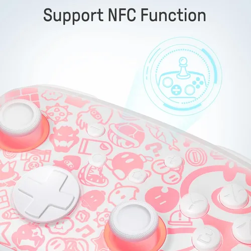 Vista 4 de FUNLAB Firefly Patrón luminoso Switch Pro Controlador inalámbrico compatible con Nintendo SwitchOLEDLite, mando a distancia Bluetooth con 7