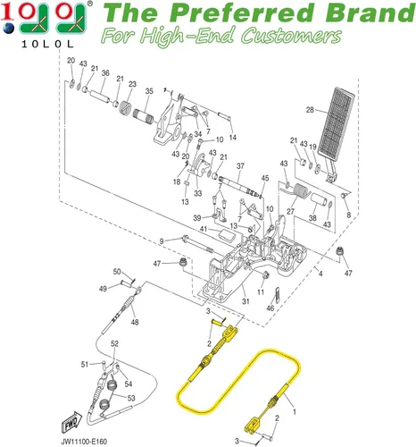Vista 2 de 10L0L Cable de freno de carrito de golf para Yamaha G29/Drive Gas 2007-2015 Modelo 43.7" con clip de horquilla de pasador JW1-F6341-31-00