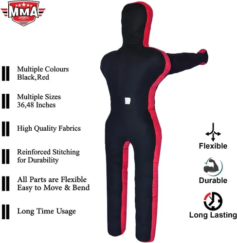 Vista 7 de MMA Doctor Bane MMA - Saco de boxeo brasileño para karate, con posición de pie, 4 pies, sin relleno
