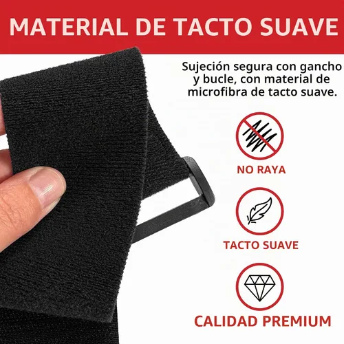 Vista 2 de Correas de terciopelo de 2 x 30 pulgadas – Paquete de 6 correas reutilizables de microfibra suave al tacto