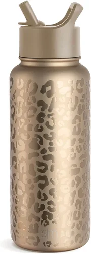 Vista 6 de Simple Modern botella de agua reutilizable con tapa para beber y con pajilla, termo de acero inoxidable con aislamiento al vacío, para gimnasio