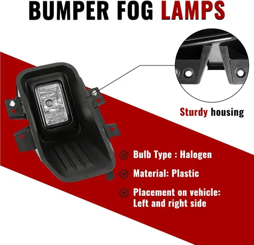 Vista 3 de HECASA Par de luces antiniebla compatibles con Ford F150 F-150 2018-2020 Reemplazo para FO2593246 FO2592246 FO2592246 Lámparas antiniebla