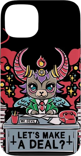 Vista 7 de Funda para iPhone 16 Kawaii Pastel Goth Make A Deal Baphomet Aesthetic Nu Cute Case