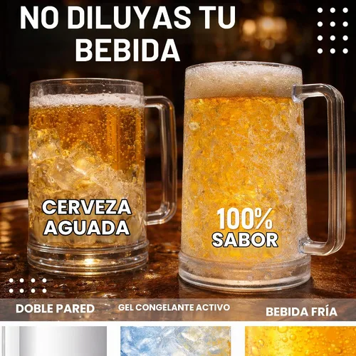 Vista 13 de Tazas de cerveza para congelador con gel, juego de 4, tazas congeladas de Transparente