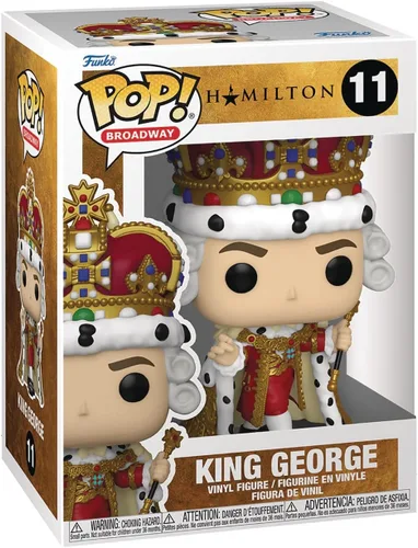 Vista 3 de POP Broadway: Hamilton - Figura de vinilo King George Funko (paquete con funda protectora de caja compatible), multicolor, 3.75 pulgadas