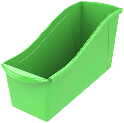 Vista 2 de Storex Papelera para libros entrelazada, grande, 14-1/4 x 5-1/4 x 7 pulgadas, verde