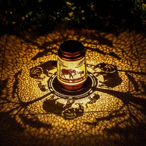 Vista 11 de Bigfoot - Faroles solares colgantes impermeables para exteriores, luces solares colgantes de pie grande, regalos para hombres y mujeres, faroles LED