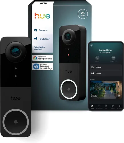 Vista 7 de Philips Hue Timbre inteligente seguro, notificaciones de sonido en tiempo real, se adapta a toma de corriente estándar, funciona con cámaras Hue
