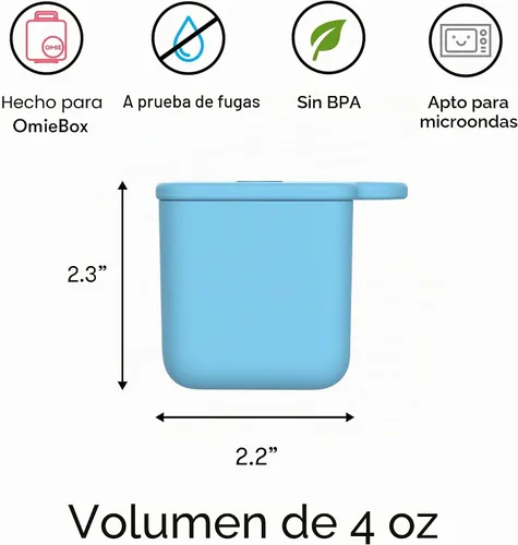 Vista 6 de Omie Caja (paquete de 2) recipientes para salsas a prueba de fugas, recipiente para aderezo de ensalada, recipiente de condimentos con tapas