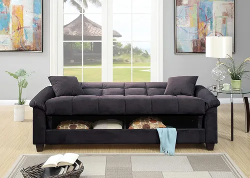 Vista 3 de KEVINSPACE Sofá cama modular de 84 pulgadas con asiento de almacenamiento, juego de sofá para sala de estar, sofá de estilo moderno y minimalista