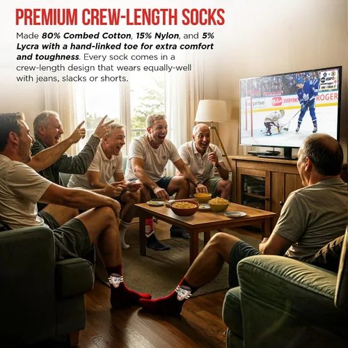 Vista 7 de Major League Socks - NHL CHICAGO BLACKHAWKS - Calcetines de hockey para hombres y mujeres, regalo para fanáticos del hockey en todas las ocasiones
