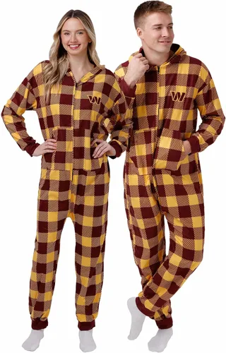 Vista 30 de FOCO Unisex NFL Team Logo Pajamas One Piece Onesie Patrón feo navideño
