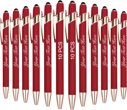 Vista 9 de 10 bolígrafos personalizados con nombre y texto para mujeres y hombres, bolígrafos personalizados con grabado gratis, regalos para negocios