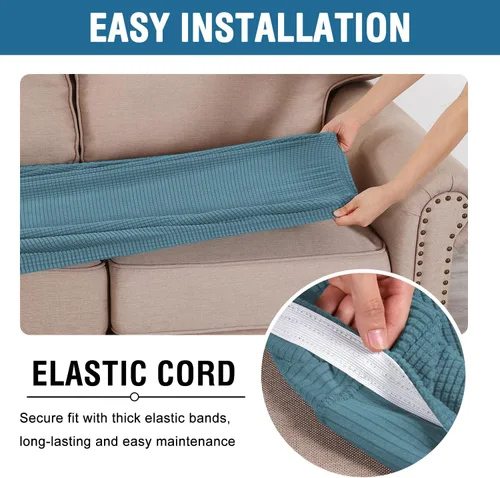 Vista 94 de H.VERSAILTEX Fundas de Cojín de Asiento Individuales Super Elásticas Fundas de Sofá Fundas de Cojín de Sofá Fundas Deslizables Juegos Tela de Sarga
