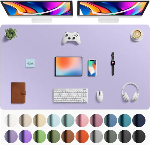 Vista 88 de Aothia - Protector de escritorio de cuero sintético grande, base antideslizante para mouse y superficie para escribir, impermeable, fácil de Agua