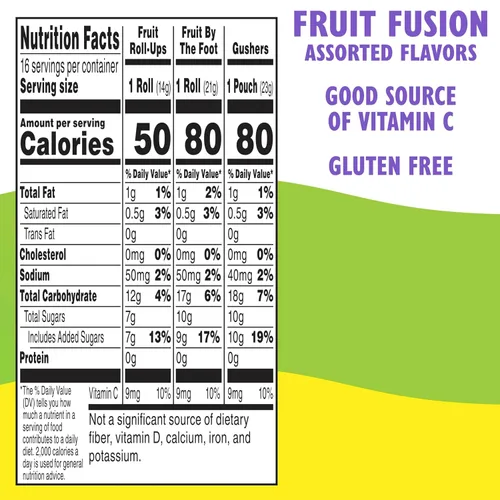 Vista 2 de Fruit Roll-Ups, Fruit by the Foot and Gushers - Paquete variado de aperitivos con sabor a frutas, sin gluten, 16 bolsas, 10.2 onzas