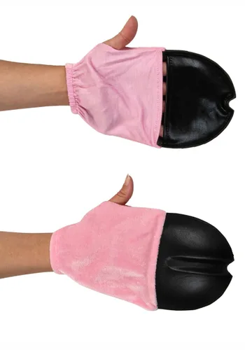 Vista 2 de Guantes de disfraz con pezuñas delanteras de cerdo Multicolor