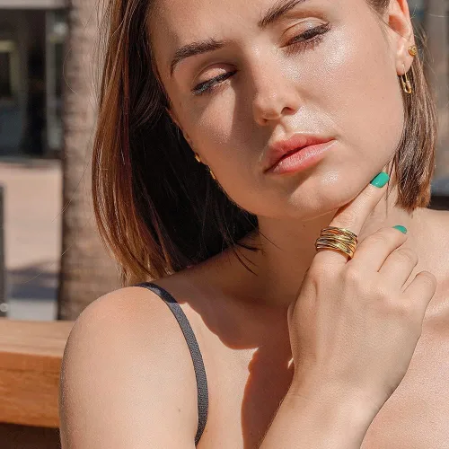 Vista 4 de CIUNOFOR Anillo de cruz de 0.539 in para mujer, anillo de compromiso chapado en oro rosa, plata, oro, grabado personalizado