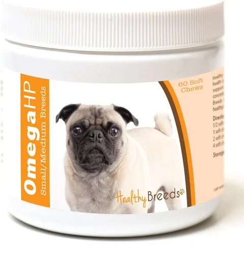 Vista 98 de Healthy Breeds Affenpinscher Omega HP - Masticables suaves para piel y pelaje, 60