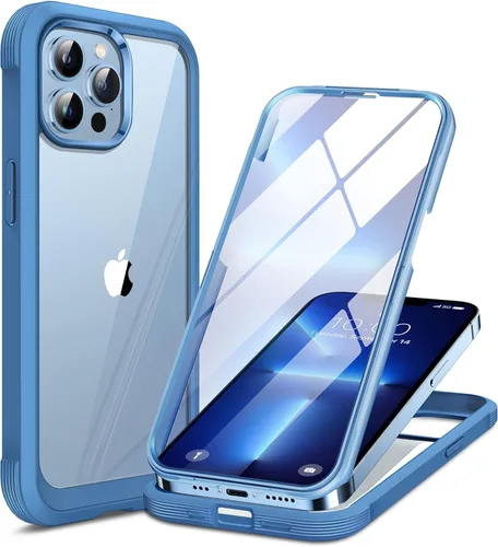 Vista 243 de Miracase - Funda magnética para iPhone 13 Pro Max de 6.7 pulgadas (compatible con MagSafe), transparente, completo, protector de pantalla de vidrio