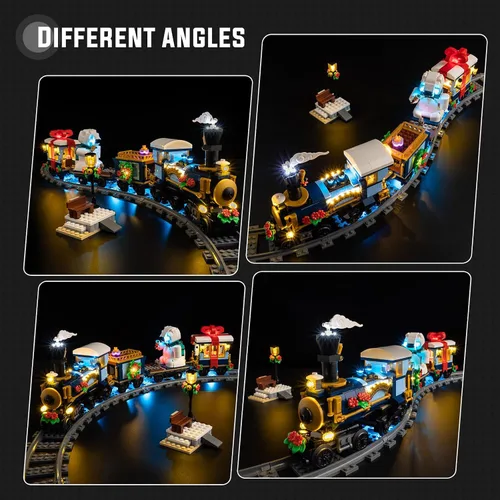 Vista 3 de Nitemode Kit de luces compatible con Lego Holiday Express Train 10361, diseño de interruptor de encendido/apagado mejorado, incluye accesorios