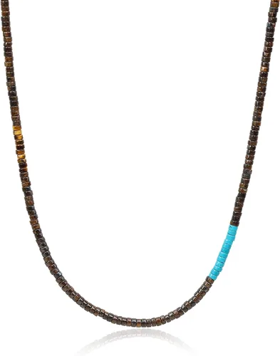 Vista 15 de COAI Collar de cuentas para hombre, collar de cristal Heishi para hombres de 20 a 26 pulgadas Lapislázuli