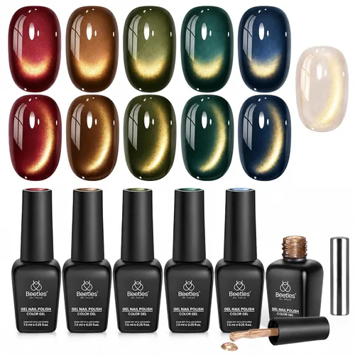 Vista 38 de Beetles - Juego de esmaltes de gel azul, Ocean Range, juego de 6 colores de esmalte de uñas de gel azul A - Azul Ocean Range
