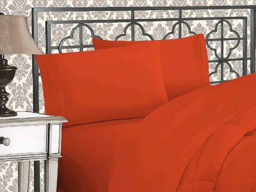 Vista 12 de Elegance Linen Sábanas de calidad egipcia sólidas de 4 piezas de la serie 1800 con bolsillos profundos de hasta 16 pulgadas, tamaño individual