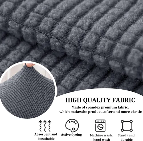 Vista 5 de Juego de 2 fundas elásticas para brazos de sofá con bolsillo, fundas extraíbles antideslizantes para reposabrazos para sillón reclinable y sillones