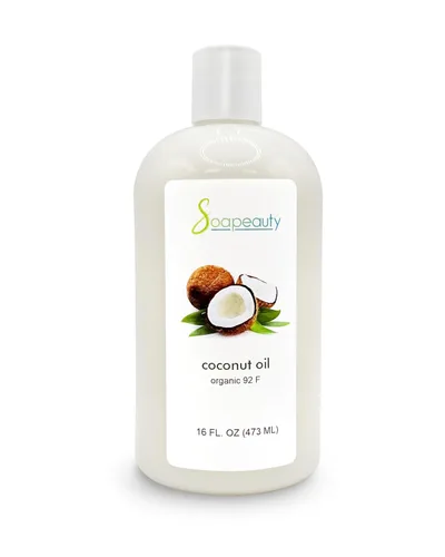 Vista 8 de Aceite de coco refinado de 92 grados blanqueado 100% puro prensado en frío (12 onzas)