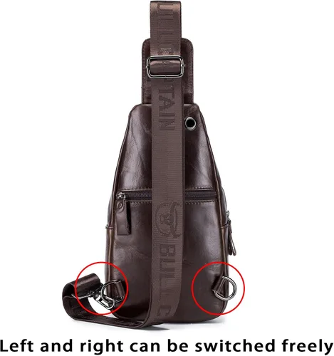 Vista 89 de LUKZIJAES Bolso bandolera de cuero genuino para hombre