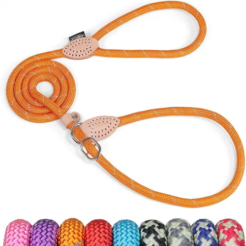Vista 11 de Grand Line Correa antideslizante para perro, correa de entrenamiento para perro sin tirones con cuerda reflectante de 5 pies, duradera y sin collar