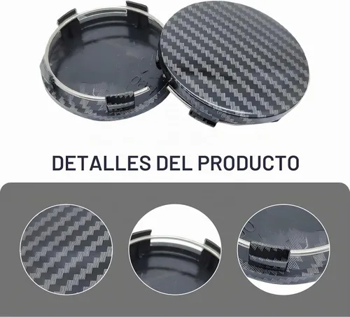 Vista 4 de Tesnaao 4 piezas tapas centrales de cubo de rueda de automóvil, decoración de modificación de cubo de rueda de 2.36 x 2.2 pulgadas, accesorios