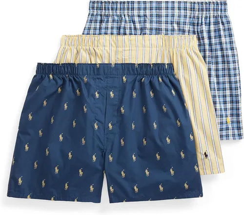 Vista 10 de POLO RALPH LAUREN Paquete de ropa interior tipo boxers, paquete de 3, ropa interior tejida de algodón de ajuste clásico para hombre